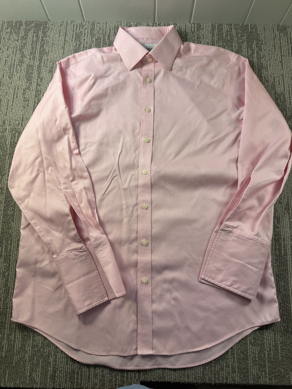 Charles Tyrwhitt Dress Shirt Mens 16.5 32/33 Pink Solid Non Iron French Cuff LS